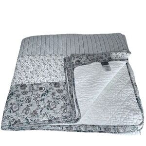 VTG Shabby Chic Patchwork Floral Quilt Bedding Coverlet Farmhouse Cottage‎ King